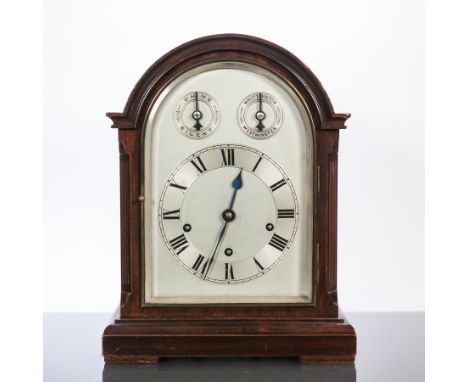 EARLY TWENTIETH CENTURY MAHOGANY MANTEL CLOCK
by Winderhalder & Hofmeier, Germany, signed nine jewels three train movement st