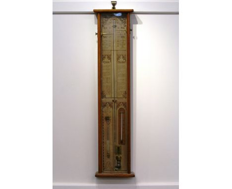 An oak cased Admiral Fitzroy's barometer,  94cm