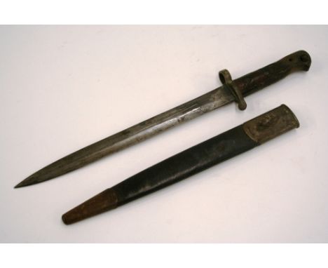 A 1903 bayonet, complete with scabbard, 44cm long