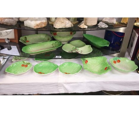 A quantity of green leaf salad dishes including Beswick, Carltonware etc.