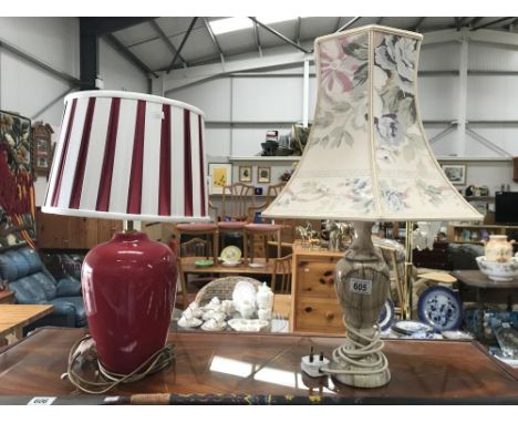 A marble table lamp and 1 other
