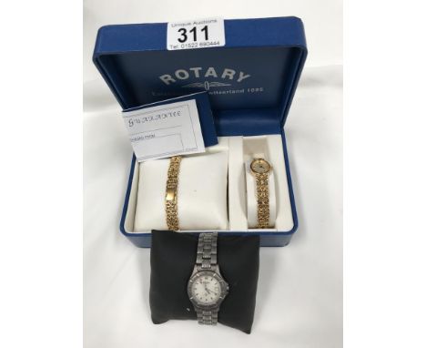 A Rotary ladies watch with matching bracelet and a Rotary gents watch