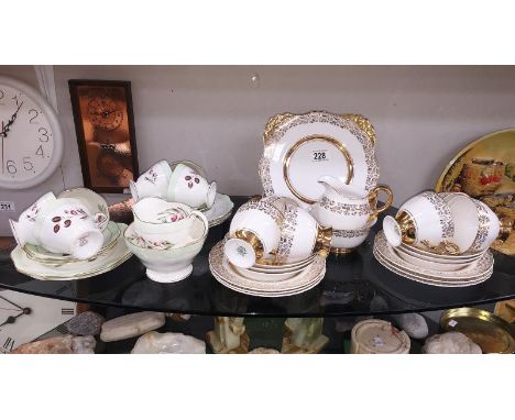 A Foley bone china tea set and 1 other