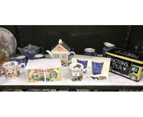 A shelf of Ringtons tea collectable memorabilia