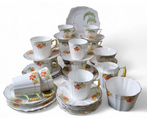 An Art Deco Royal Stafford tea service;&nbsp; another, Bell China