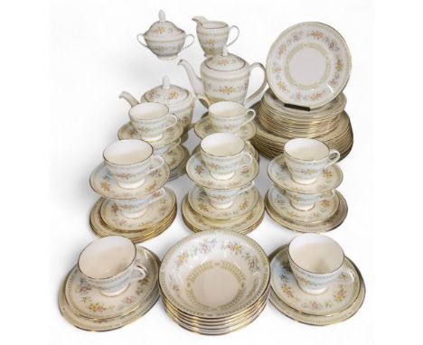 A Minton Broadlands dinner and tea service, nine dinner plates, twelve dessert plates, six&nbsp; bowls, fourteen side plates,