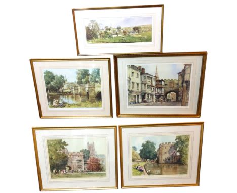 Pictures &amp; Prints - by and after Eugene Richard Sturgeon,&nbsp; a set of four, including Bakewell Bridge, signed in penci