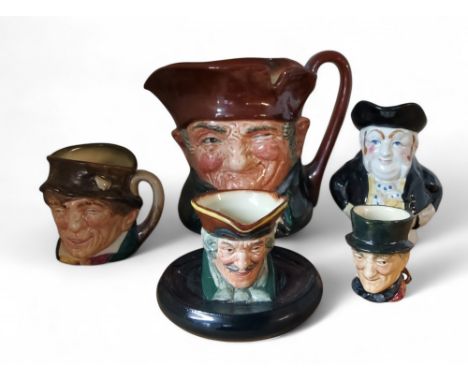 A Royal Doulton character jug, Old Charlie, large, D5220; a Royal Doulton character ashtray, Dick Turpin;&nbsp; others