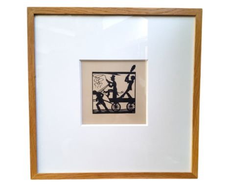 Eric Gill (1882 - 1940), Dumb Driven Cattle, 1929, woodcut engraving from the Cleverdon edition, framed, 12cm x 12cm