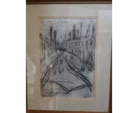 After Lowry, Salford, pencil, 42cm x 29cm, framed