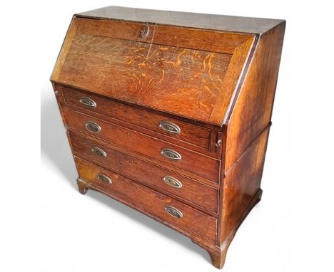 A George III English oak bureau c.1780