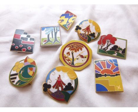 ENAMEL PIN BROOCHES. Collection of enamel pin brooches