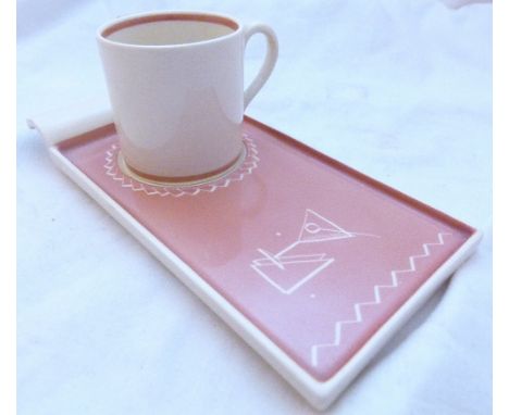 SUSIE COOPER ART DECO.  Buffet cup and saucer, H : 18 cm