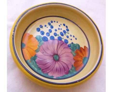 CLARICE CLIFF PIN DISH. Bazarre Gayday pattern Clarice Cliff pin dish, dia : 9 cm CONDITION REPORT: The item is in good condi