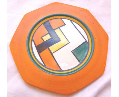 CLARICE CLIFF PLATE. Bizarre honeyglazed Clarice Cliff plate dia : 14 cm CONDITION REPORT: The item is in good condition with
