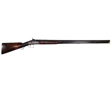 Wallis of Hull 6 bore percussion sporting gun, with Spanish form barrel engraved with Myton Gate address, finely engraved loc