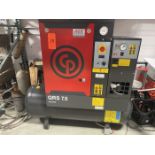 Chicago Pneumatic 7-1/2 HP Model QRS 7.5HPD Horizontal Tank Mounted Rotary Screw Air Compressor, S/