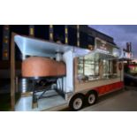 Fire Within Mfg. 8 ft. x 22 ft. Tandem Axle Wood-Fired Pizza Oven/Kitchen Trailer, (2018); to