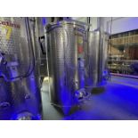 Letina Kent 2,000 Liter Cap. Model PZP2000H11 Stainless Steel Vertical Jacketed Wine Fermentation