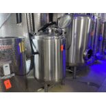 5 BBL Stainless Steel Vertical Jacketed Brite Beer Tank; with Dome Top, Dished Bottom, 2 in. Center