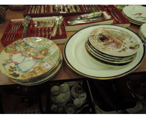 A selection of collectors plates including Royal Worcester and Coalport and a Royal Grafton meat platter