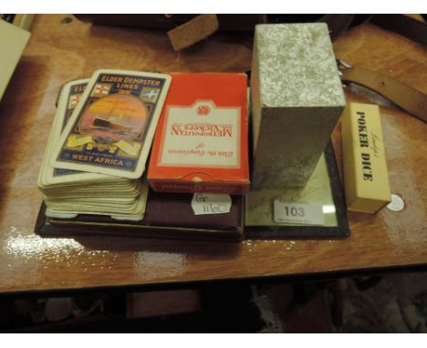 A selection of playing cards etc