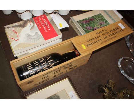A bottle of Dalva 1970 vintage port in wooden box
