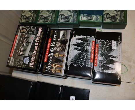 Four King and Countries boxed models Double Banner Street Lamp, LAH150 (x2), Mussolini's Rescue LW066 and LAH260