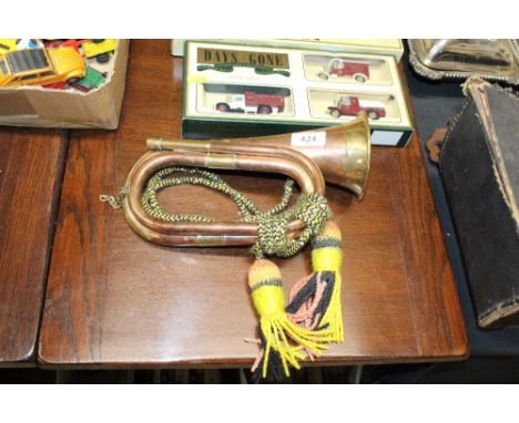 A copper and brass bugle 