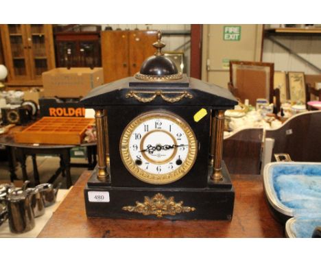 A mantel clock converted to battery movement