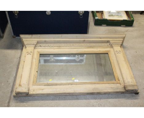 A pine over mantel mirror 