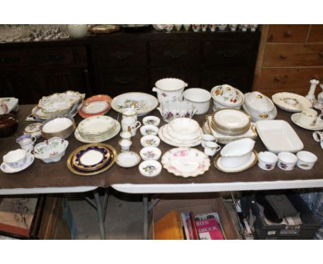 A large quantity of various tea and dinnerware to include hors d'oeuvres dish, Spode, Royal Worcester tureen and cover, Royal