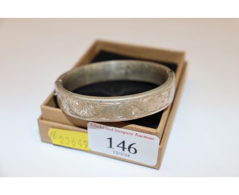 A 1959 Chester Smith & Ewen sterling silver bangle, approx. 20gms