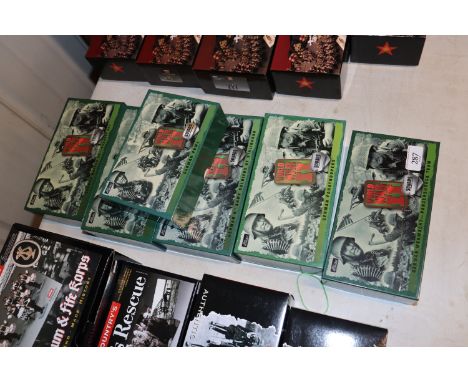 Six W. Britain WWII boxed models to include Panzershreck Team, German Paratroopers, Army Soldiers at Stalingrad, German Pals 