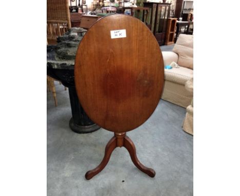 A 19th century mahogany tripod side table by H. Bray cabinet maker, Horncastle