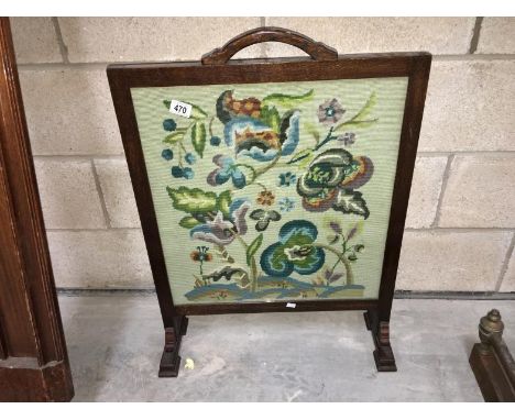Oak framed tapestry fire screen
