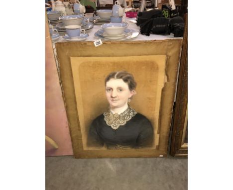 A Victorian mixed media portrait painting signed and dated 1879