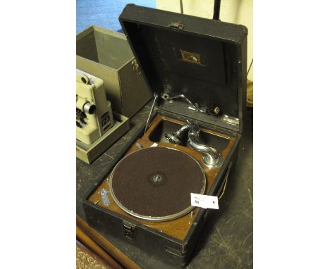 His Masters Voice cased record player.