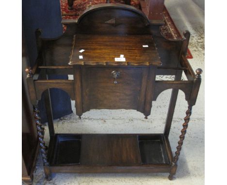 Early 20th Century oak barley twist stick or umbrella stand.