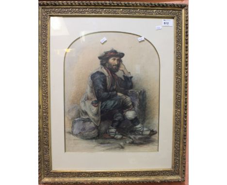 W. Reynolds, portrait of a Romany gypsy gentleman, watercolours, signed and dated 1889. Framed and glazed.