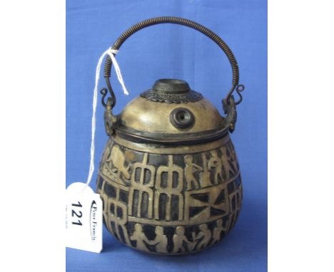 Oriental probably Chinese decorative water pipe bowl missing mouth pipe stem.