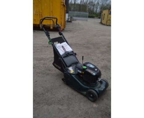 A HAYTER HARRIER 41 PETROL SELF PROPELLED ROLLER LAWNMOWER, with battery key start, Starts First Time, Briggs and Stratton en