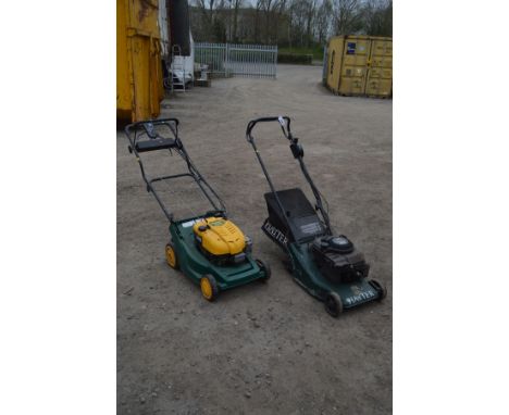 A HAYTER PETROL SELF PROPELLED ROLLER LAWNMOWER with grass box and a MTD yard man petrol self-propelled lawnmower, no grassBo