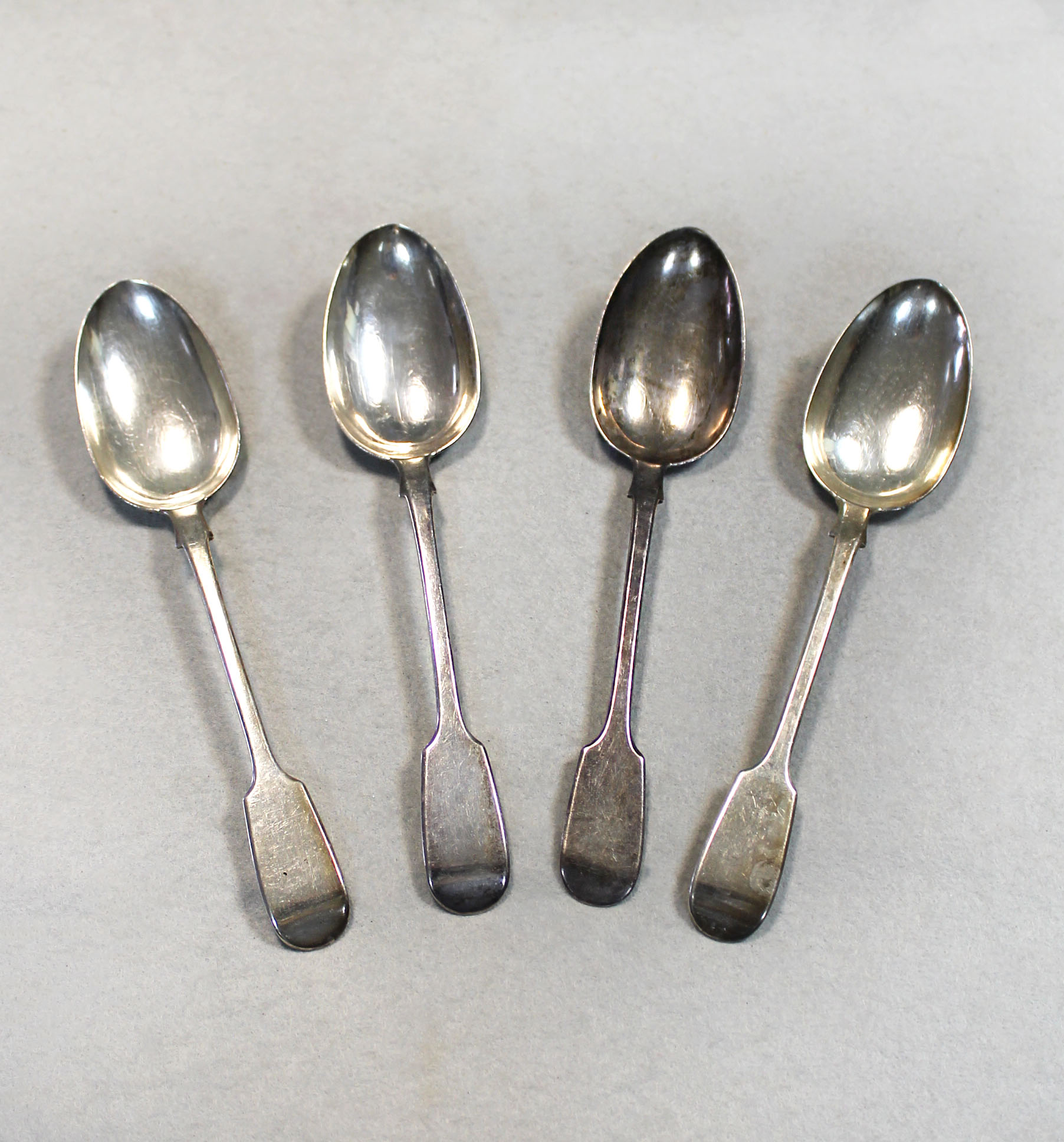 Newcastle A set of four Victorian silver tablespoons, in Cheffins