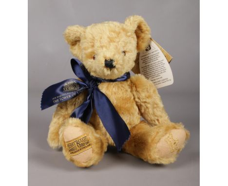 A Merrythought jointed Mohair teddy bear from the Tower of London. H: 26cm.  