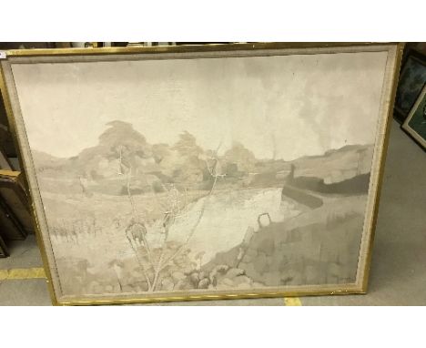 K LONGCAKE "Softness of morning light", a winter landscape with thistles in foreground, oil on board, signed and dated 72 low