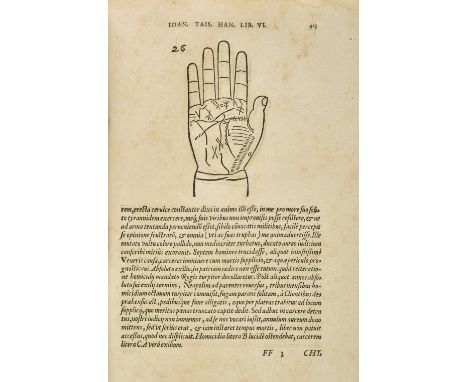 Taisnier (Jean). Opus mathematicum octo libros complectens, innumeris propemodum figuris idealibus manuum et physiognomiae, a