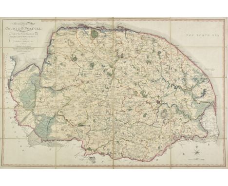 Folding County Maps. Milne (Thomas), A Topographical Map of the County of Norfolk reduced by a scale of Two Statute Miles to 