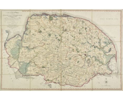 Folding County Maps. Milne (Thomas), A Topographical Map of the County of Norfolk reduced by a scale of Two Statute Miles to 