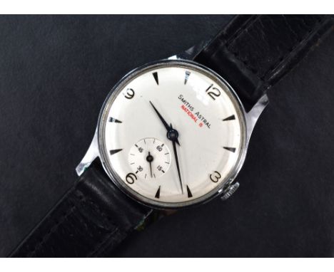 A gent's 1960's Smiths Astral National 15 manual wrist watch having Arabic quarter numerals and baton dial with blue hands an